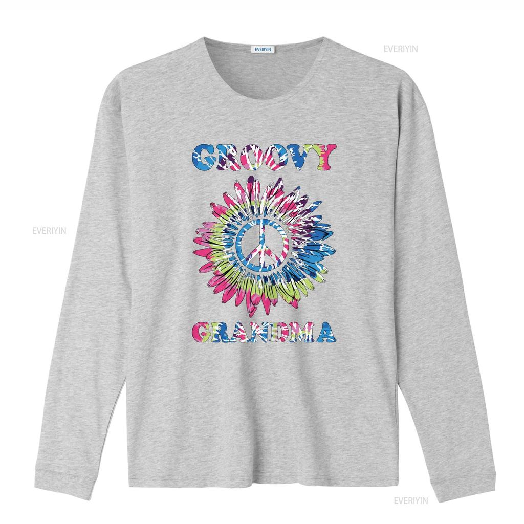 Groovy Grandma Vintage Tie Dye Peace Sign T Shirt vintage Washed Breathable Casual Slightly Top For Everyday Wear Versatile