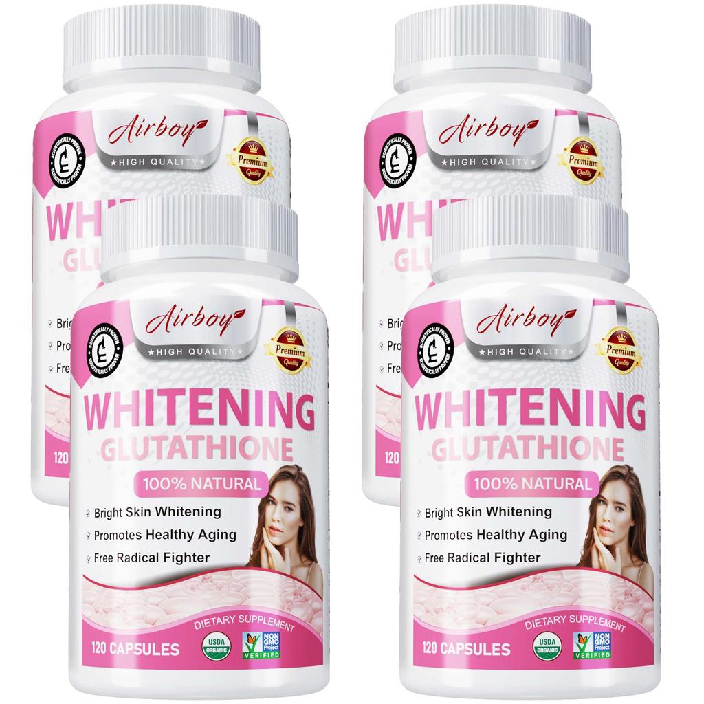 100% Natural Glutathione Supplement, Contains Vitamins and Alpha-lipoic Acid, Whitening, Antioxidant, Suitable for Adults.