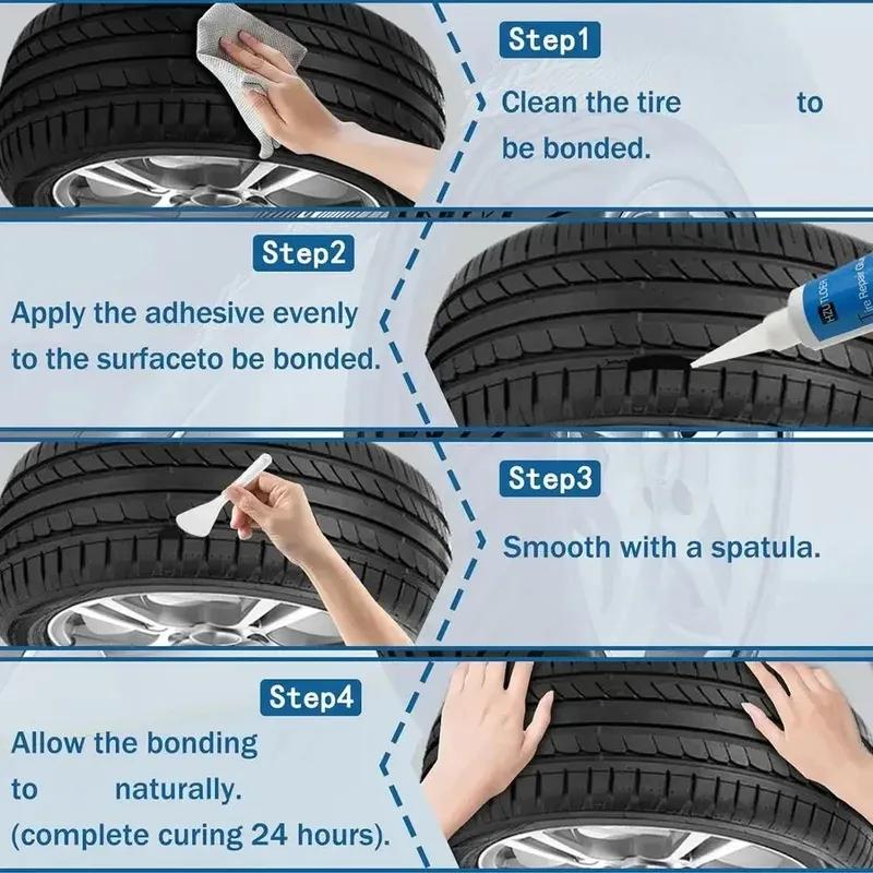 Car Tire Repair Adhesive Strong Glues Heat Resistant Waterproof Auto Instant Liquid Tyre Glue Vehicle Accessories