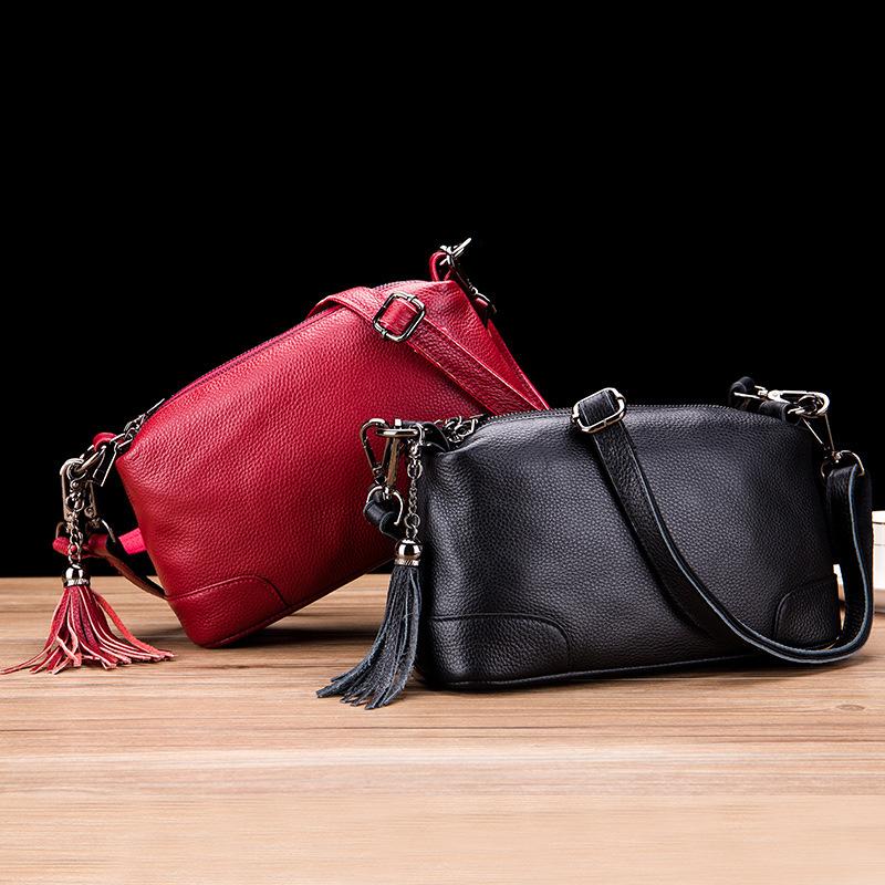 Multi-layer mother shoulder bag women's new model, multi-zipper bag women's simple soft leather diagonal span bag versatile