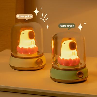 Capybara Night Light Cute Rechargeable Lamp Dimmable Timer Function Dual Mode LED Bedside Lamp Table Decoration