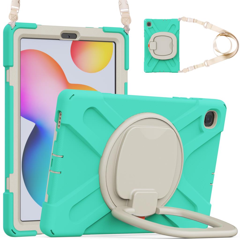 360 Rotating Stand Strap Case for Samsung Galaxy Tab A7 Lite 8.7 A10.1 A8 10.5 S6 Lite 10.4 Hybird Armor Protective Tablet Cover