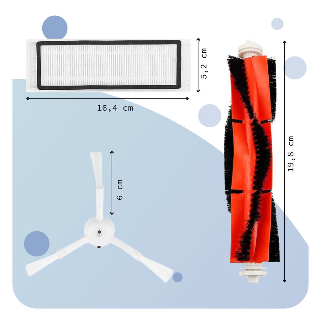 Brush Filter Kit for Roborock E20 E25 E35 S50 S60 S65 S5 S6 Maxv S501