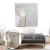 Hanging Sofa Armrest Organizer Storage Bag White Canvas Spacious Holder for Books and Remotes