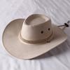 Modischer Western-Cowboyhut mit breiter Krempe und winddichtem Band, Vintage, einfarbig, Jazzhut, vielseitig kombinierbar für Freizeit und Urlaub