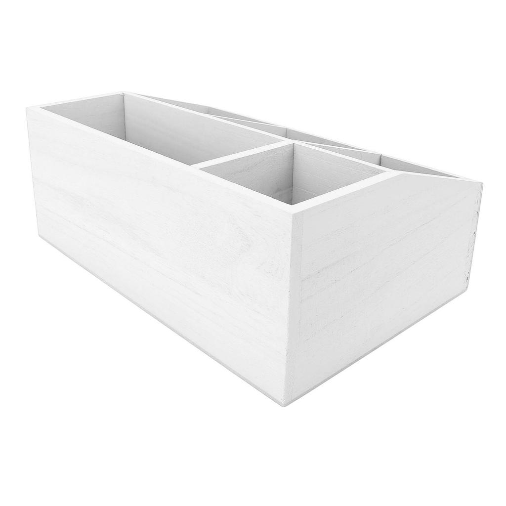 Tea Bag Organizer Multifunctional Wooden Divided Tea Bag Holder for Coffee Capsules Paper Cups White