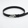 Smooth Wshaped Buckle Black Belt And Clothing Decoration Casual Versatile