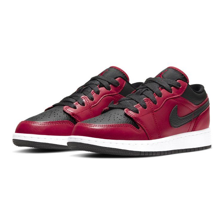 Air Jordan 1 Low GS Reverse Bred Kids Sneakers Gym-Red White Black 553560-605