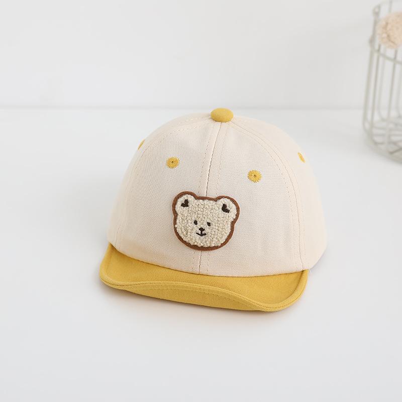 Summer Cute Cartoon Bear Baby Kids Hats Boys Girls Children Outdoor Sunshade Breathable Hats Sun Caps