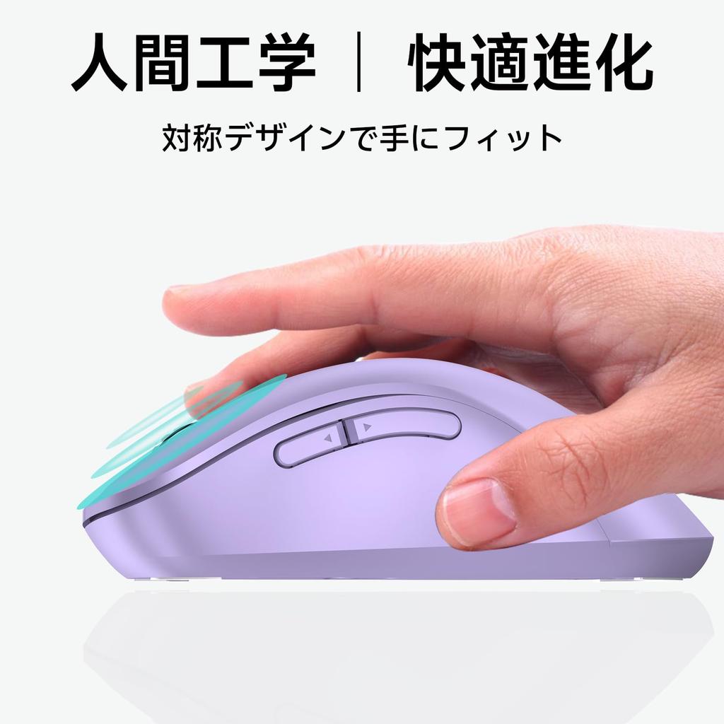 memzuoix Wireless Mouse, 2.4GHz, Ergonomic Design, Long-Term Use, Fatigue-Free, 1400DPI High-Precision Optical Tracking, USB Receiver Included, 5 Butt