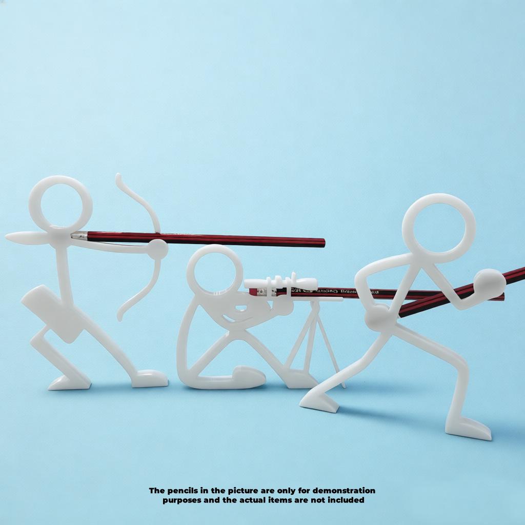 

Multicolor Stickman Pencil & Pen Holder with Multiple Poses Standing with OPP bag packaging