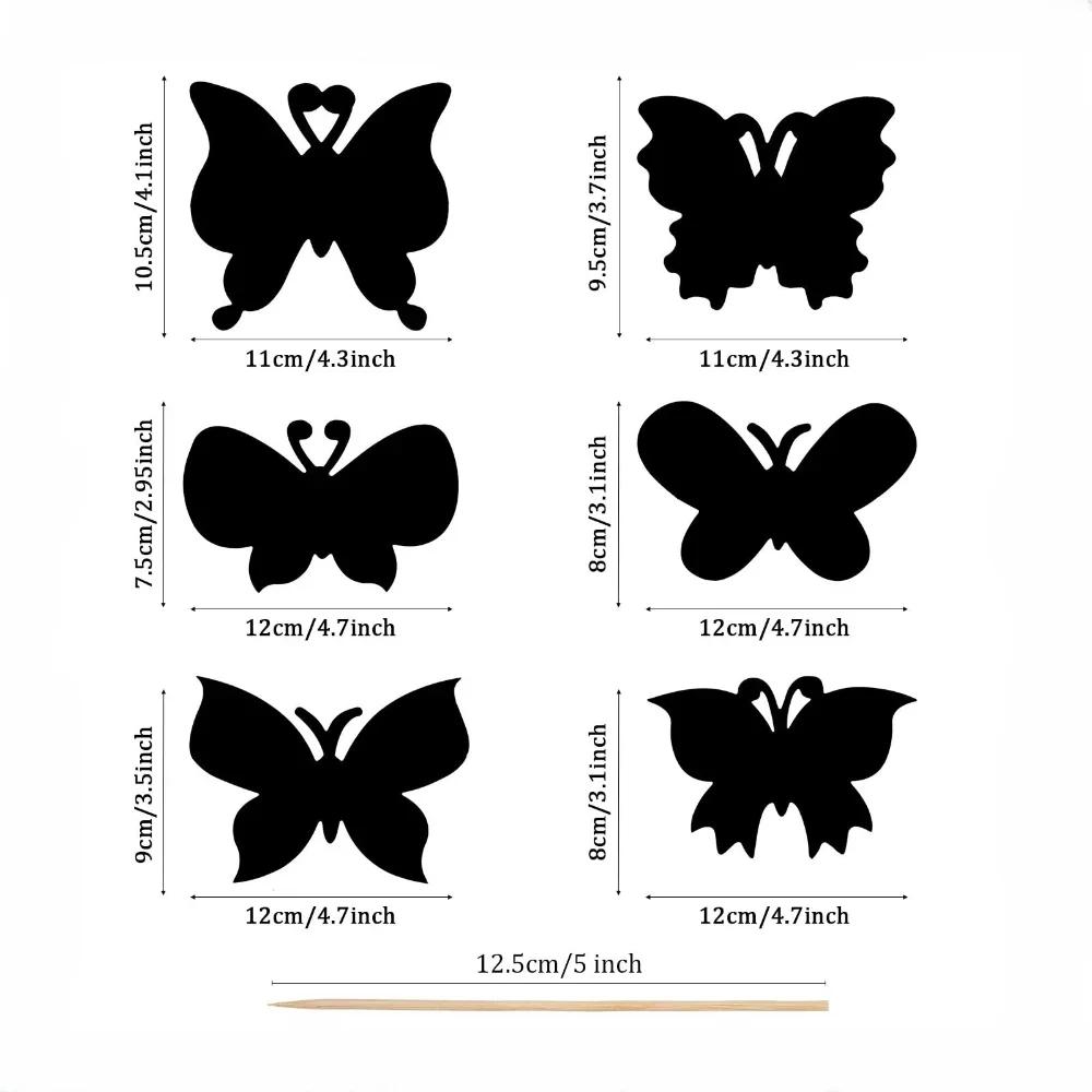 6PCS/Set Magic Scratch Art Butterfly Scratch Drawing Paper Bookmarks Kids Painting Books Creative Cards Sticker Educational Toys