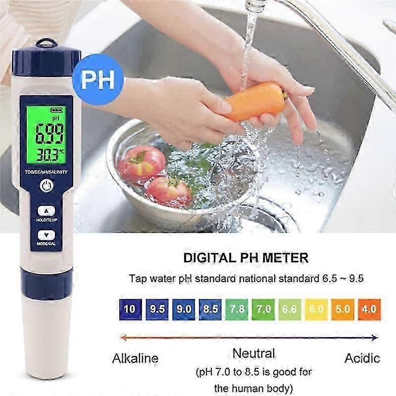 2026 NEW Pool Salt Tester, Digital Salinity Meter, High Accuracy 5 In 1 Salinity Tester for Salt Water,IP67