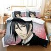 3D Print Anime Black Butler Sebastian Ciel Bedding Set Twin Queen Duvet Cover Pillowcase for Boys Girls Kids Adult