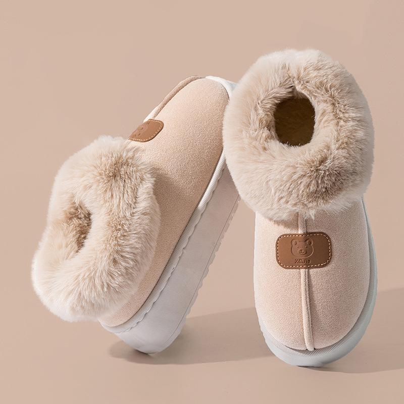 Fleece Lined Winter Slippers Men Women Ankle Cover Thick Sole Lightweight Eva Indoor Outdoor Warm Home Shoes