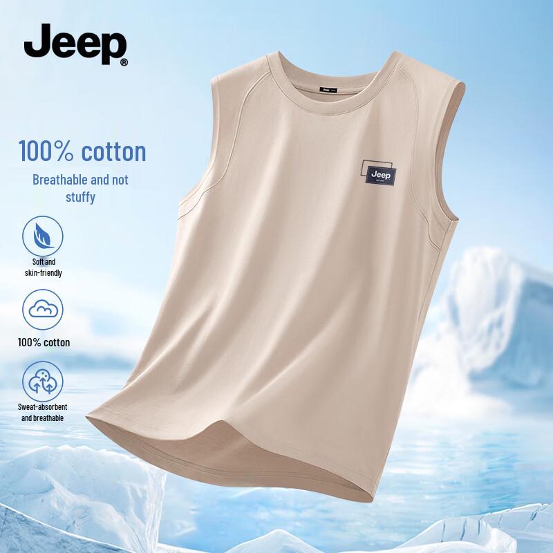 

JEEP Men s Breathable Heavy Cotton Sleeveless T-Shirt 4XL