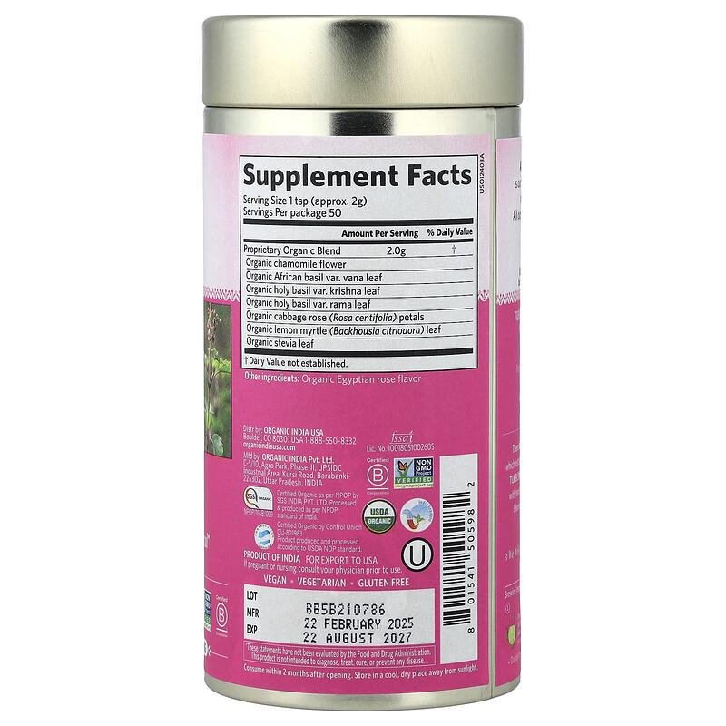 Tulsi Sweet Rose Tea, Caffeine Free, 3.5 oz (100 g)