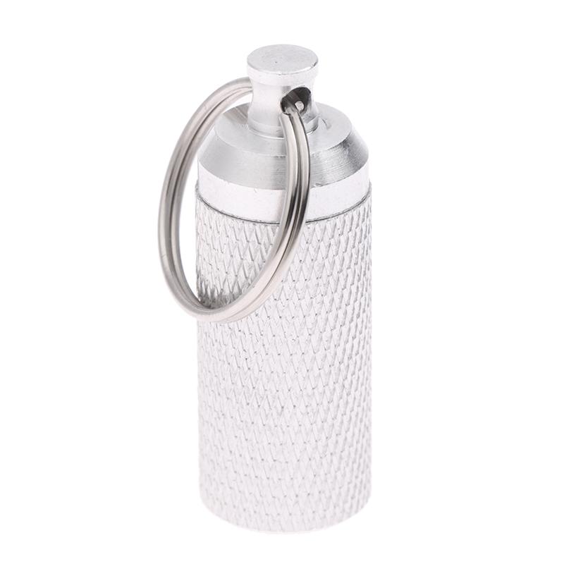 Capsule Scellée Mini Portable en Alliage de Titane Boîte à Pilules Étanche Camping Premiers Secours Pendentif EDC Contenant Organisateur pour Comprimés Médicaux