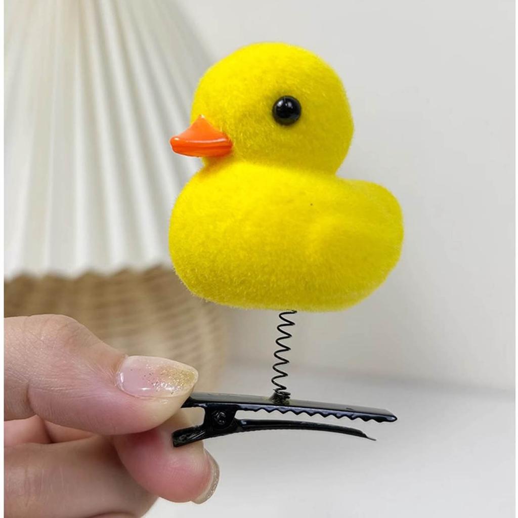 Set of 10 Little Yellow Duck Hairpin 3D Headset Clip Cute Hairpins Fashionable DIY Duckbill Clip for Headwear Enthusiast