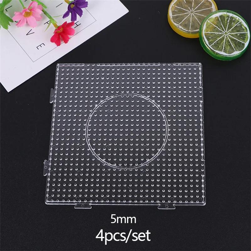4 STK 2,6mm/5mm Bügelperlen Transparent Große Quadratische Stecktafeln Bügelperlen Bretter DIY Material Vorlage Schmelzperlen Stecktafel