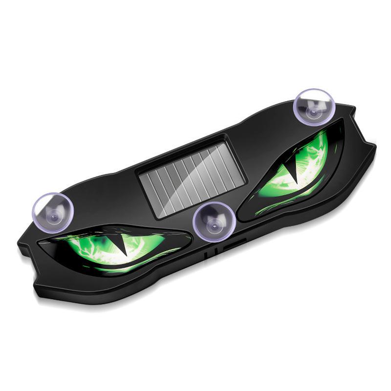 Solar Car Demon Eye Warning Light No Wiring Required Multi Flashing Modes Universal Fit for All Vehicle Night Driving Anti-Collision