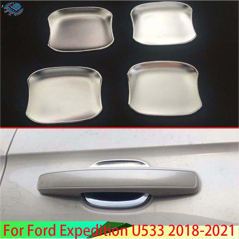 Fourth Generation U553 Decorate Accessories ABS Chrome Door Handle Bowl Cover Cup Cavity Trim For Ford Expedition 2018-