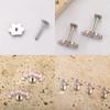 High-Quality F136 Titanium Alloy Pink Zirconia Stud Earring Set Fashionable Cartilage and Lip Piercing Jewelry for Men and Women