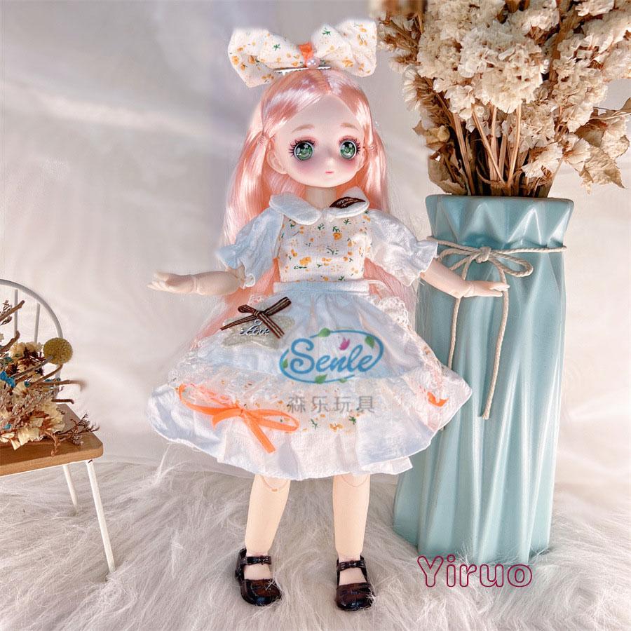 Attractive  Anime Eyes 1/6 Bjd Byte Dolls for Kids Girls DIY Ball-jointed Comic Face Doll 30cm with Dresses Clothes Dress Up
