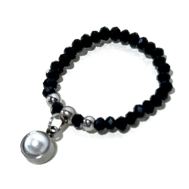 S SY [3SET] Aztec beads rings black