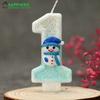Snowman Birthday Candle for Cakes 0-9 Number Princess Cake Candle Party Decor Birthday Queen of Snow Decoration