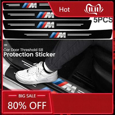 Hot 2025 5Pcs Carbon Fiber Car Threshold Scratch Protection Sticker For M E28 E30 E34 E36 E39 E46 E48 E53 E60 E61 E62 E70 E8