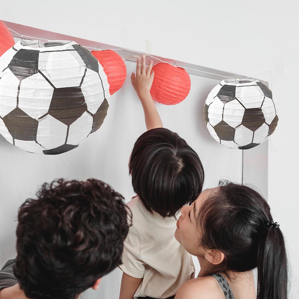Football Pattern Paper Lantern Decorative Hanging for Room Kindergarten Classroom Holiday Festival DIY Lantern Party