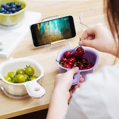 Drain Basket Colander Fruits Vegetables Strainer Dual-Layer Design Food-Grade BPA Free Kitchen Draining Basket with Handle
