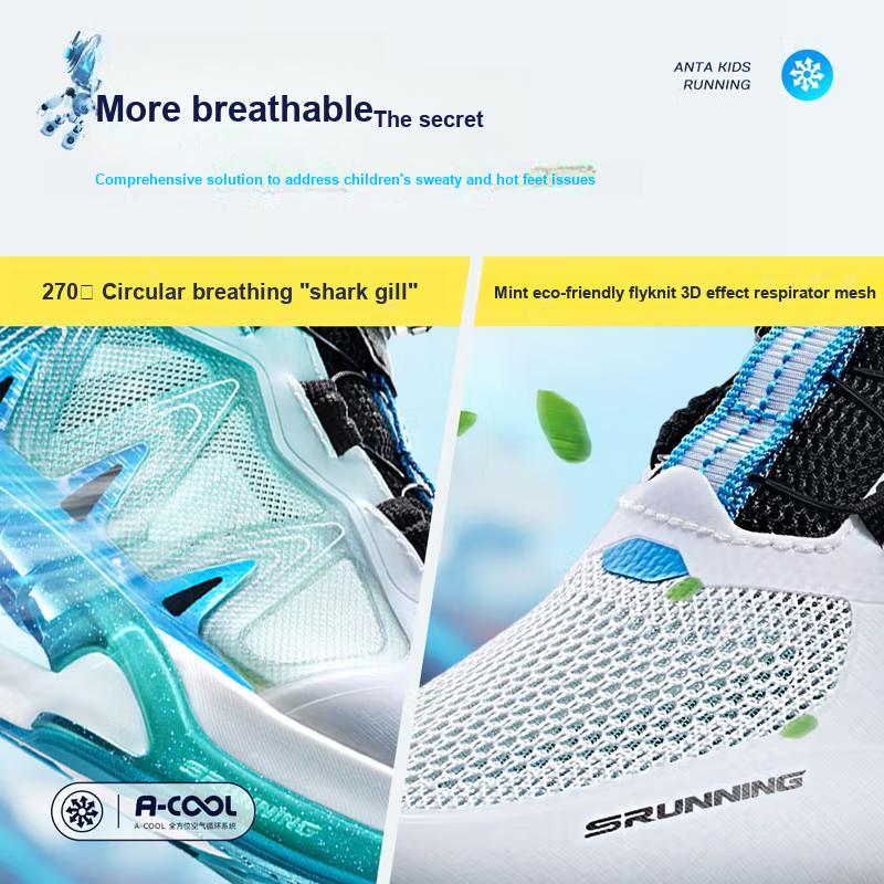 Anta Dětské látkové kulaté špičky pohodlné testování tlumení nárazů odolné proti opotřebení prodyšné nízké tenisky na běhání 312425517-1