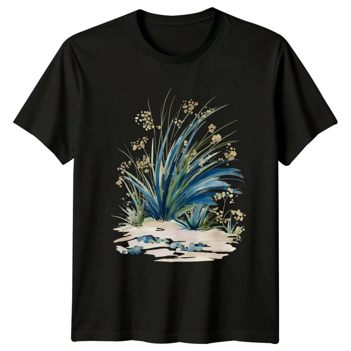 Mediterranean Coastal Seagrass Womens T-Shirt Coastal Nature Gift For Her L