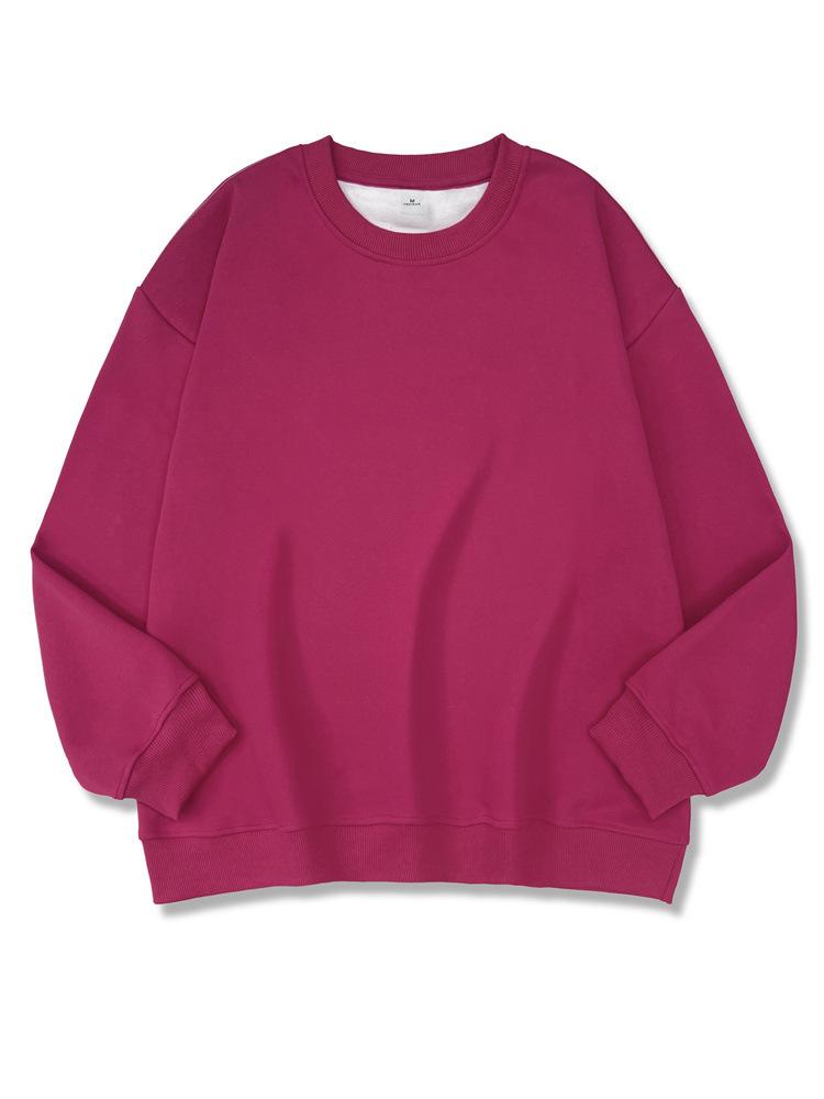 Sweater, Autumn and Winter Long-sleeved Solid Color Composite Sweater Trendy Brand Casual Loose Round Neck Sweater Light Version