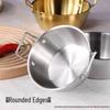 Golden Korean-Style Stainless Steel Seafood Ramen Pot – Double-Eared Flat Bottom Cooking Pot for Noodles and Soup.