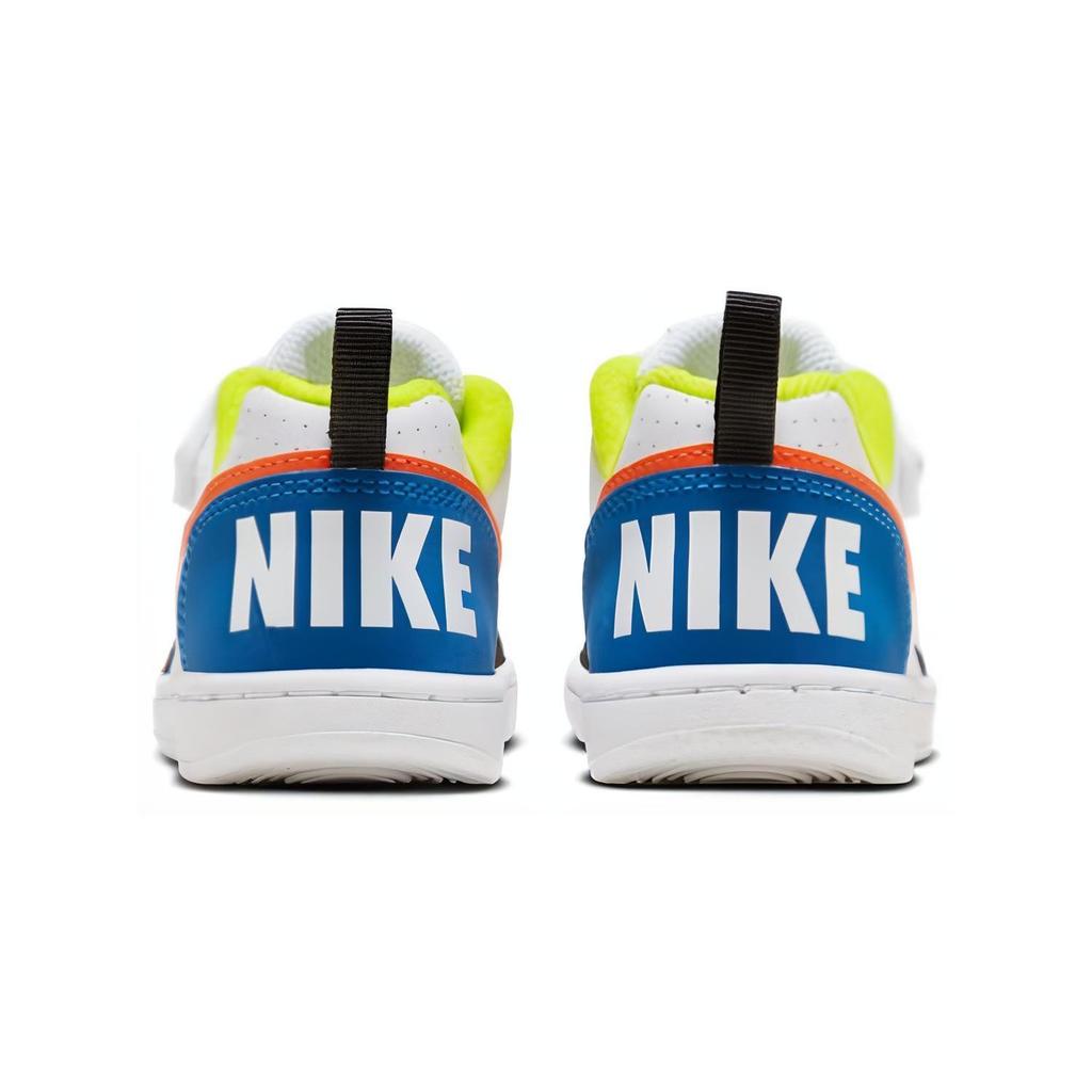 Nike Court Borough Abrasion Resistant Low top Kids' Skateboarding Shoes White Blue Orange Children Aged 3 7 Years Old DV9114-181
