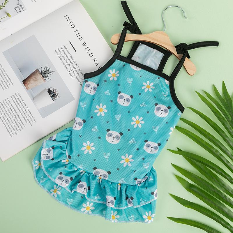 Spring/Summer Pet Suspender Dress for Dogs and Cats - Bichon & Teddy Print
