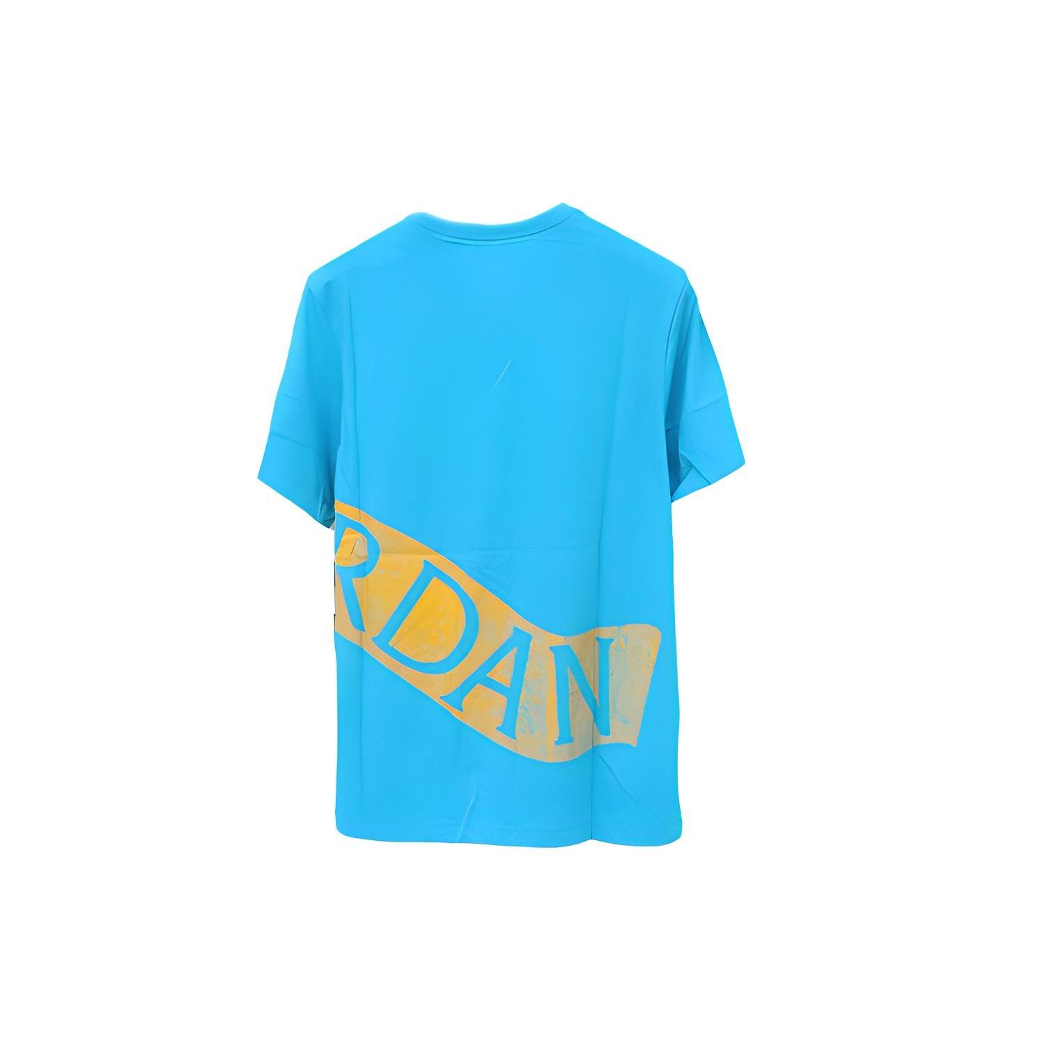 Air Jordan Large Logo Sports Basketball Short Sleeve Blue Men s AQ4080-433 L