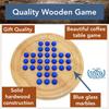 We Games Solid Wooden Solitaire with Blue Glass Marbles