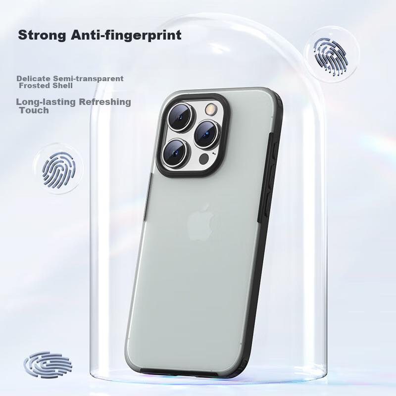 IPhone 15 Pro Case, Matte Armor Ultra-Thin Shockproof Protective Cover for Apple IPhone 15 Pro, Elegant Black