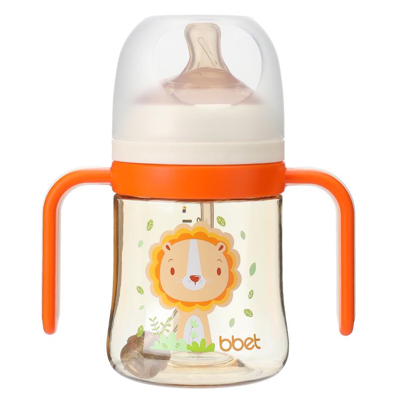 Baby Elephant PPSU Straw Bottle with Handle for 1+ Year Olds - Anti-Colic Design