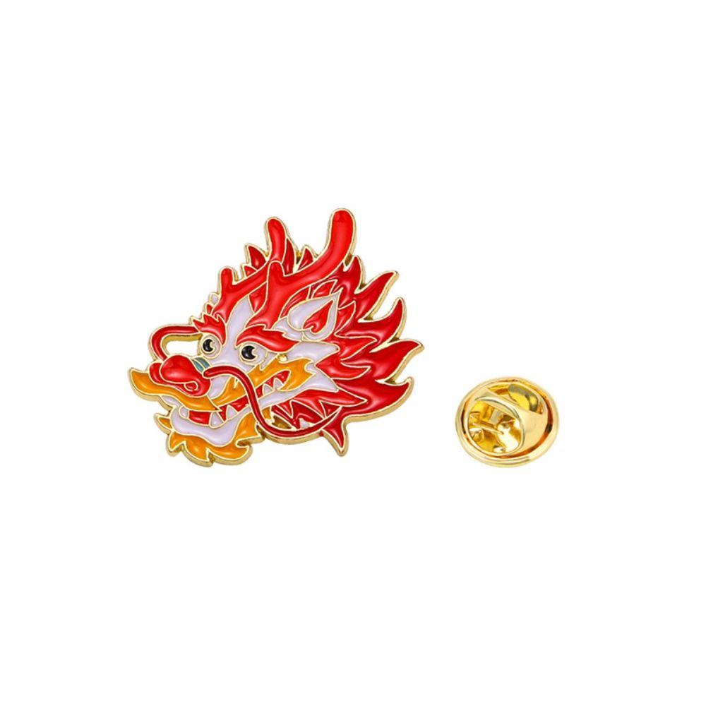 Dragon Head Dragon Year Brooch Dragon Year Cartoon Pin Brooch Dragon Head Brooch  Kids Gift