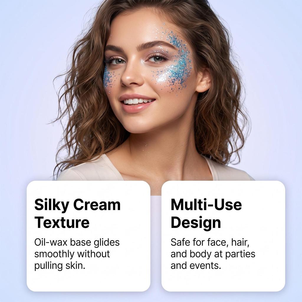 Shiny powder makeup stick (blue) sequins body painting pen easy to apply non-flying powder to create a festive atmosphere makeup