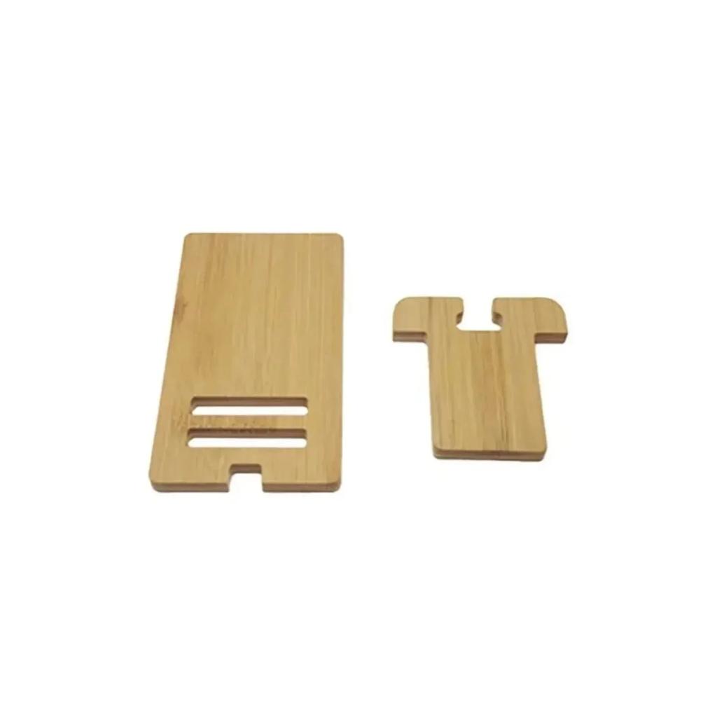 Bamboo Phone Stand, Bamboo Base Charging Holder, Multi-functional Stand for Phones & Tablets