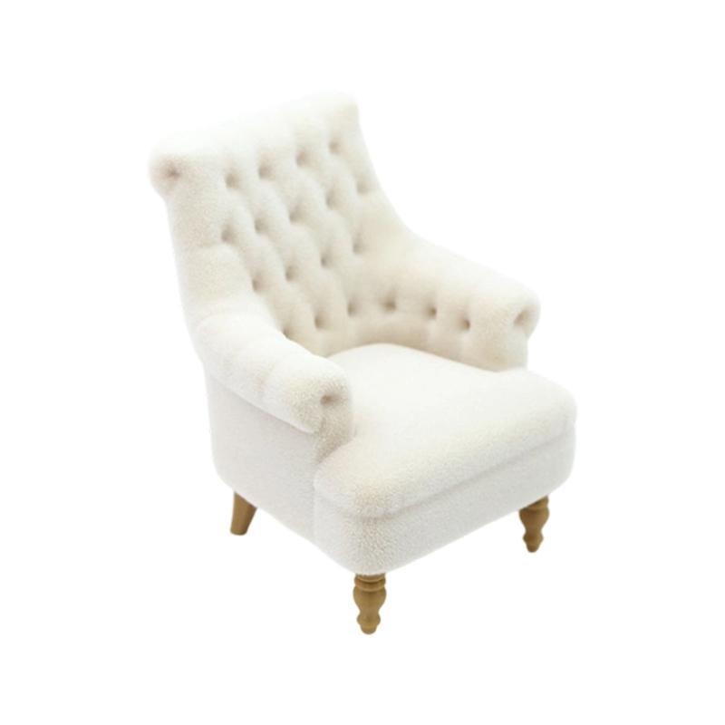 Realistic 1/12 Scale Dollhouses Sofa Set Soft Cloth Cover Simple Couch Model Furniture Accessory