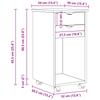 Rolling Cabinet Brown 34 x 39 x 65.5 cm Solid Pine Wood