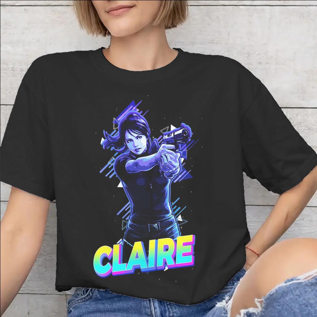 Unisex WoUnisex Printed Claire Redfield Tee T Shirt Cotton Tshirts Clothes