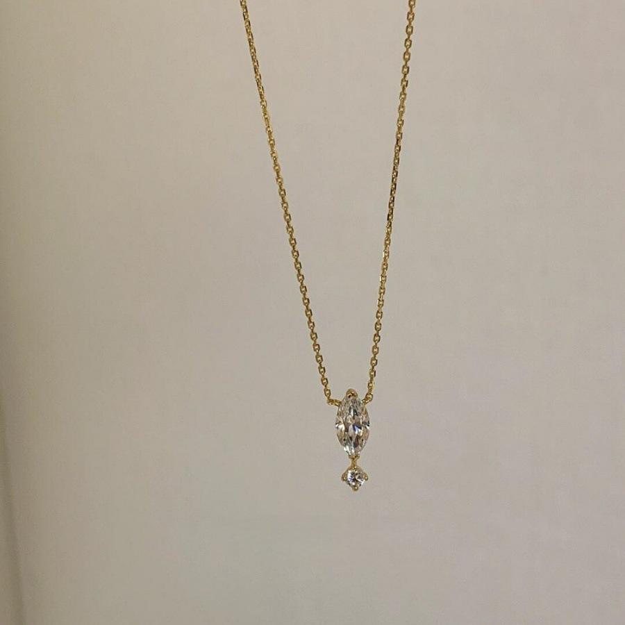 Minimalist zircon water drop pendant necklace female design neck chain commuter collarbone chain accessories
